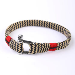 PULSERA NAVY BEIGE Y REMATE ROJO