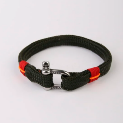 PULSERA KAKI Y REMATE ROJO