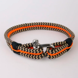 PULSERA TRIPLE NAVY BEIGE Y NARANJA