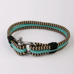 PULSERA TRIPLE NAVY BEIGE Y TURQUESA