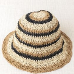 SOMBRERO RAFIA RAYAS BEIGE