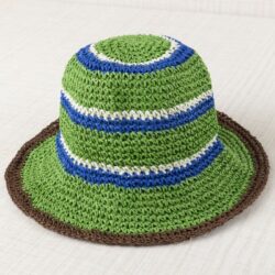 SOMBRERO RAFIA RAYAS VERDE