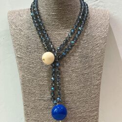 COLLAR SPHERA AZUL Y MARFIL